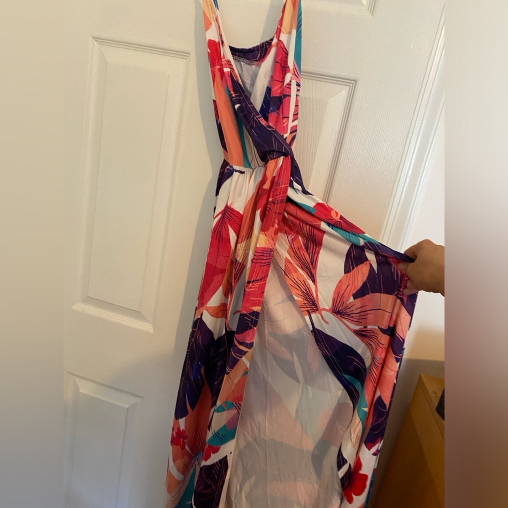 NWT Bright and Bold Summer Maxi Dress with Slit